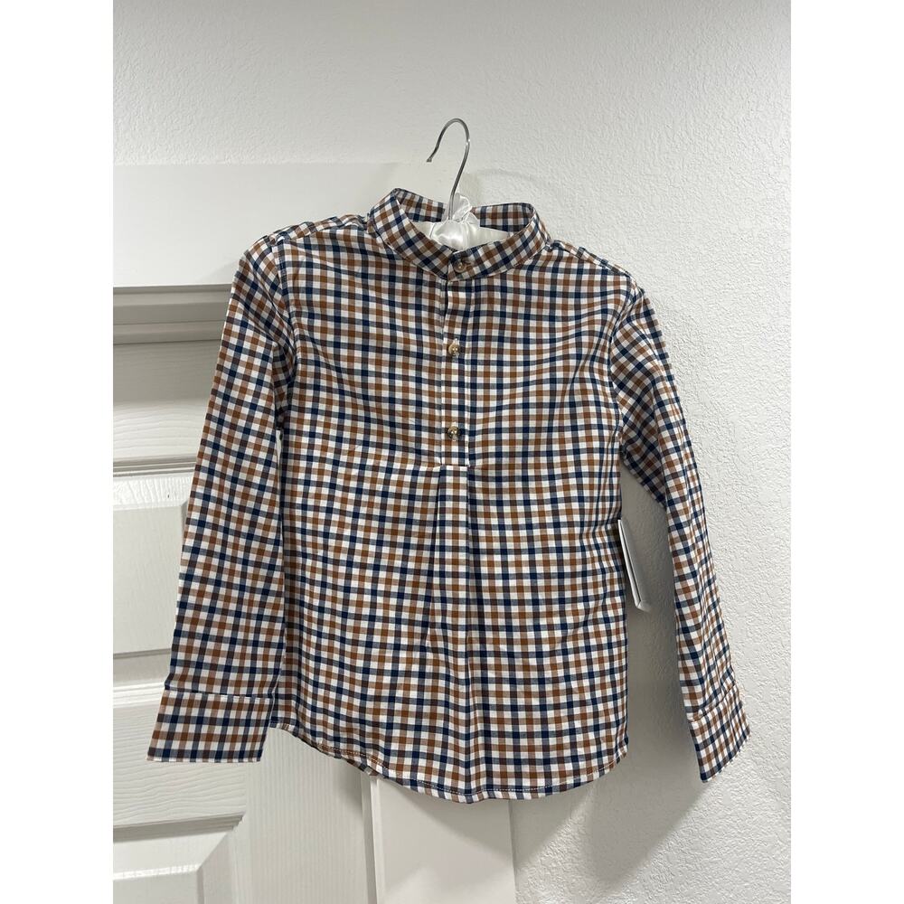 Edgehill Collection little Boys Woven Gingham Corduroy Pants Blue Set size 5 - Picture 3 of 4